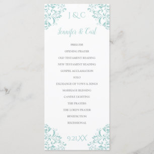 Nadine Wedding Program Tall (helltürkis) Programm