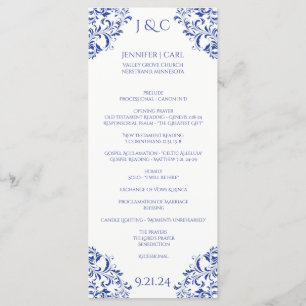 Nadine Wedding Program - Tea-length - Royal Blue Programm
