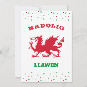 Nadolig Llawen Red Welsh Dragon Frohe Weihnachten