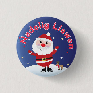 Nadolig Llawen Sankt Button-Knopf-Abzeichen Button