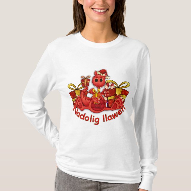 Nadolig Llawen Waliser Drache-WeihnachtsT - Shirt (Vorderseite)