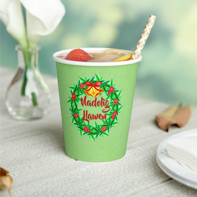 Nadolig Llawen Welsh Frohe Weihnachten Pappbecher (In Situ)