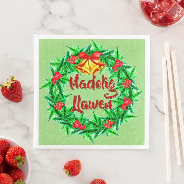 Nadolig Llawen Welsh Frohe Weihnachten Serviette (Beispiel)