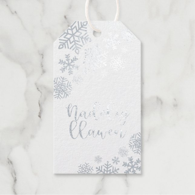 Nadolig Llawen Welsh Merry Christmas Elegant Geschenkanhänger (Vorderseite)