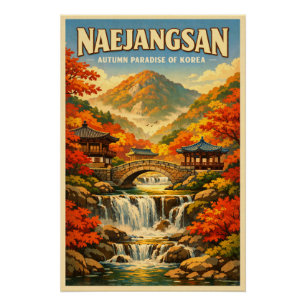 Naejangsan-Berg, Südkorea, in einem klassischen Poster