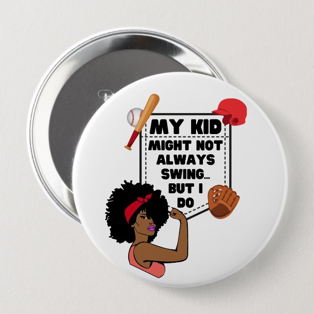 NAFO-Baseball-Mama MEIN KIND KANN NICHT IMMER SCHW Button (Vorne & Hinten)