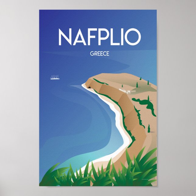 Nafplio Griechenland Reiseplakat Poster (Vorne)