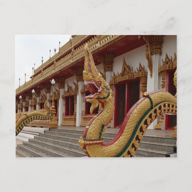 Naga, 9 Story Stupa, Khon Kaen Postkarte (Vorderseite)