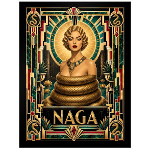 Naga, Art Deco Mythisch Postkarte