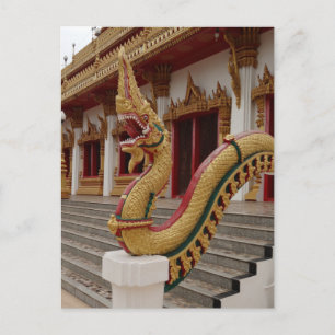 Naga bei 9 Geschoß Stupa, Khon Kaen Postkarte