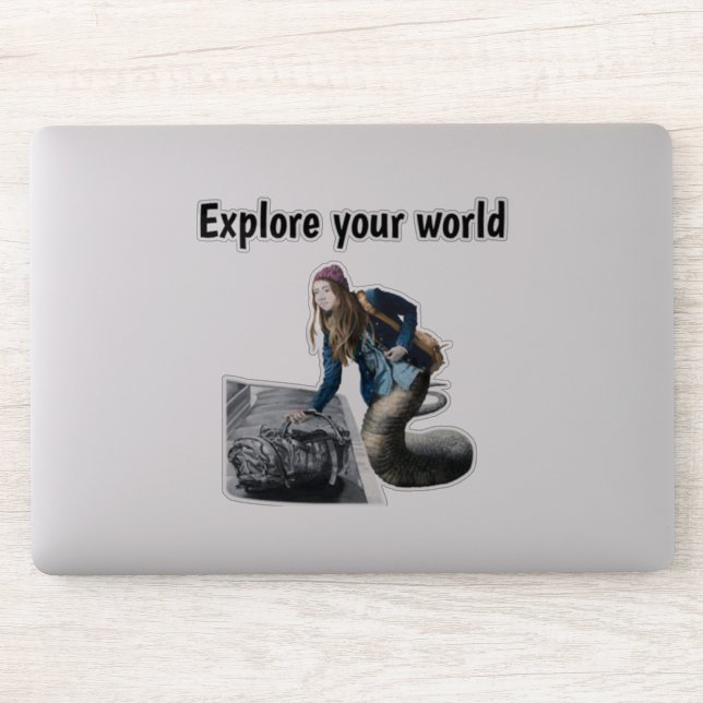 Naga Exploration World Travel Fantasy Art Sticker (Computer)