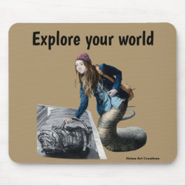 Naga Explorer World Travel Fantasy Art Mouse Pad Mousepad