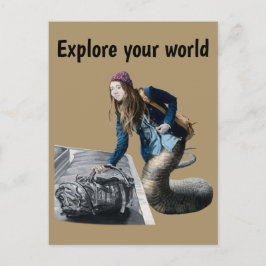 Naga Explorer World Travel Fantasy Art Postcard Postkarte