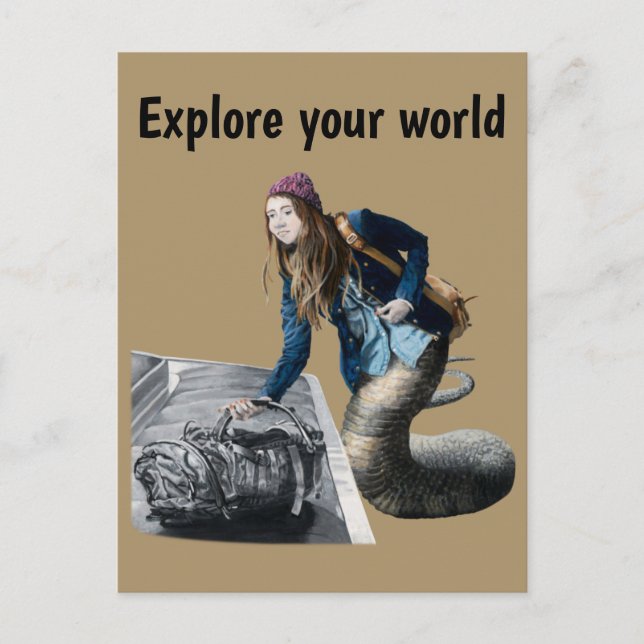 Naga Explorer World Travel Fantasy Art Postcard Postkarte (Vorderseite)