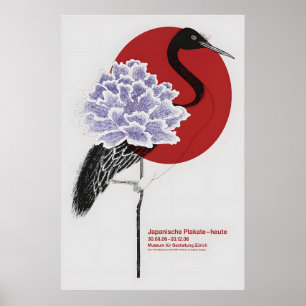 Nagai Kranich Poster  Mattes Kunstplakat. Japanisc
