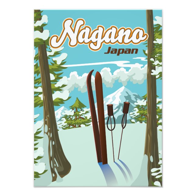 Nagano Japan Skipposter Fotodruck (Vorne)