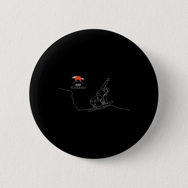Nagano Snowboarden Button (Vorderseite)