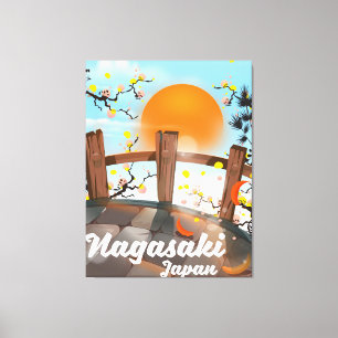 Nagasaki japanisches Blütenposter. Leinwanddruck