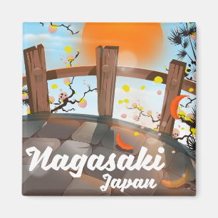Nagasaki japanisches Blütenposter. Magnet