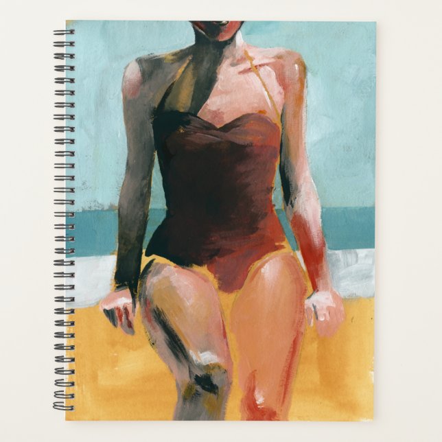 Nage vintage - maillot de bain rouge (Devant)