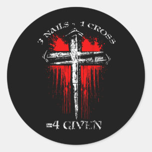 Nägel + 1 Kreuz 4 gegeben (auf der Rückseite) Runder Aufkleber