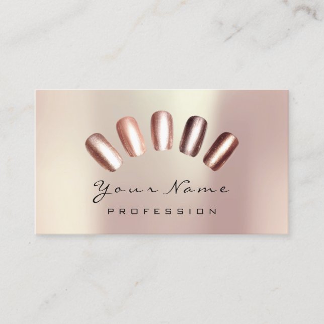 Nägel Art Glitzer Skinny Rose Manicure Pedicure Visitenkarte (Vorderseite)