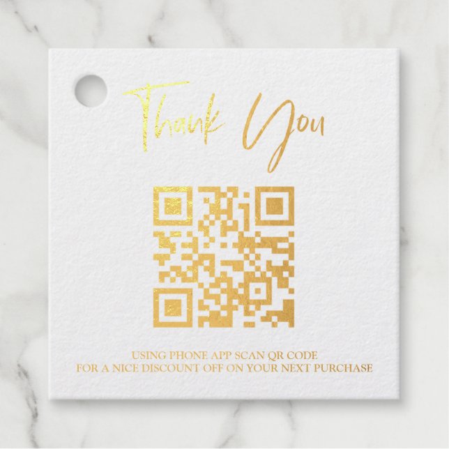 *~* Nägel Barcode QR Code Danke, Geschenk Tag (Vorderseite)