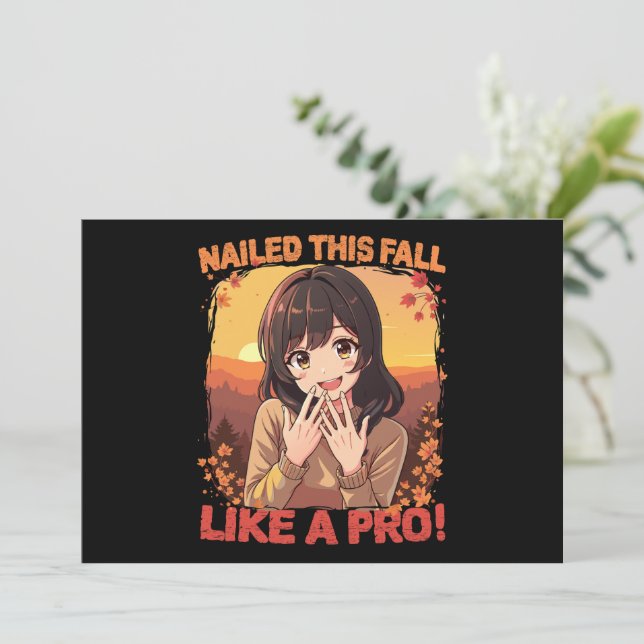Nagel diesen Herbst wie ein Profi! Einladung (Stehend Vorderseite)