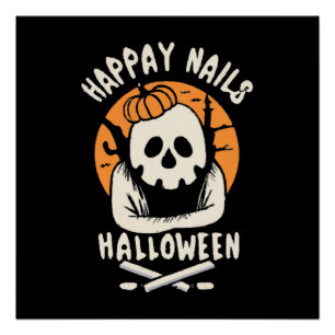 Nägel für Halloween schön machen Poster
