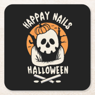 Nägel für Halloween schön machen Rechteckiger Pappuntersetzer