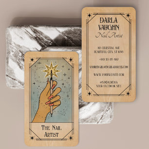 Nagel-Künstlerin Tarotkarten-Illustration Stern Visitenkarte