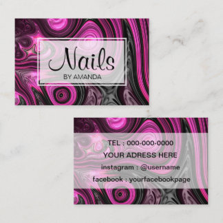 Nagel-Nagel-KünstlerPedicure NailArt lila Visitenkarte