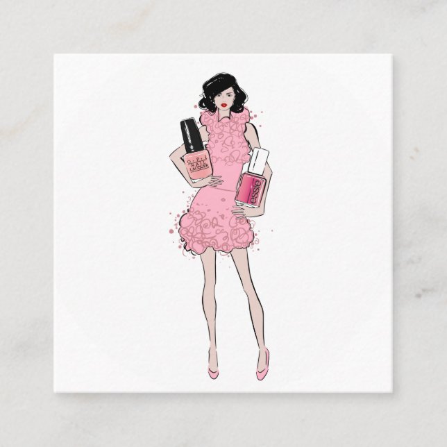 Nägel Quadratische Visitenkarte (Vorderseite)