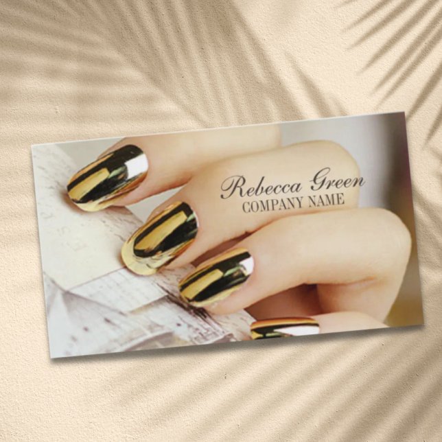 Nagel-Salon mit eleganten Maniküren Visitenkarte (modern elegant manicure nails nail salon business card)