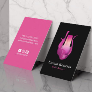 Nagel-Salon-Pink-Polnisch-Manikürist-Schönheit Visitenkarte