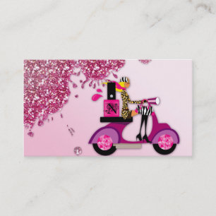 Nagel-Salon-Roller-Mädchen-Glitzer-Polnisches Visitenkarte