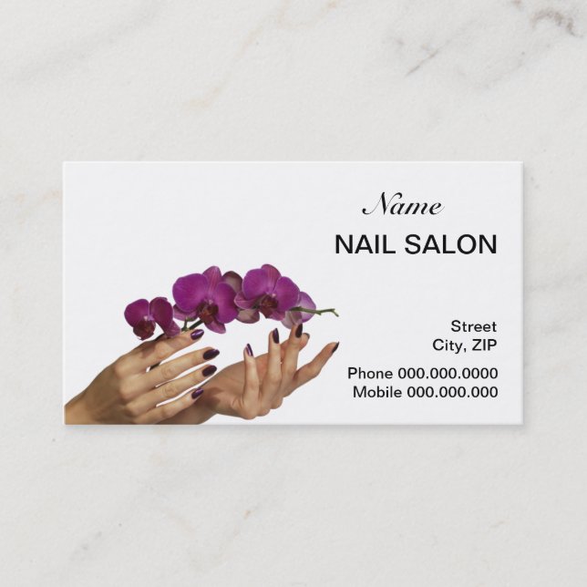 Nagel-Salon-Visitenkarte - wählen Sie Ihre Farbe Terminkarte (Vorderseite)