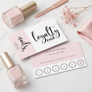 Nägel Studio Blush Pink Kundenbindungskarte Visitenkarte