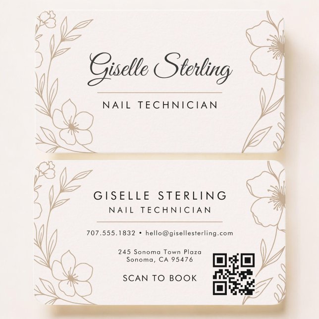 Nagel-Tech-Floral-QR-Code-Professional Visitenkarte (Von Creator hochgeladen)
