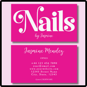 Nagel-Tech-Hot-Pink-Professionelle-Manicure-Salon Visitenkarte