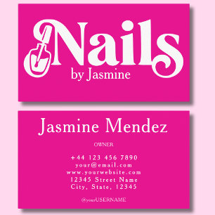Nagel-Tech-Hot-Pink-Professionelles-Manicure-Salon Visitenkarte