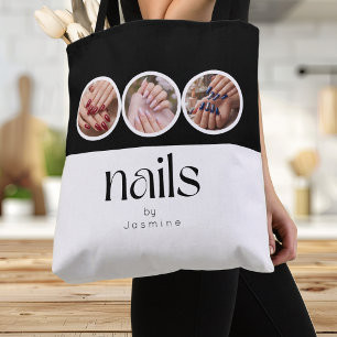 Nagel-Tech Schwarz-Weiß-3-Foto-Promotion Tasche