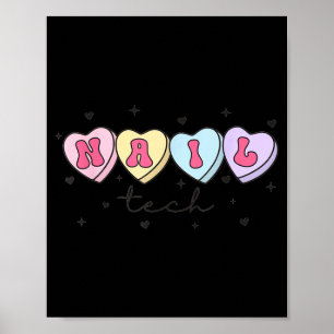 Nagel-Tech Valentinstag Herz Maniküre Kosmetiker Poster