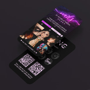 Nagel-Tech-Violett-Schwarzes Nageldesigner-Belohnu Visitenkarte
