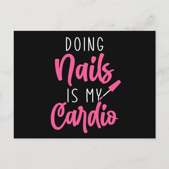 Nägel zu machen ist mein Cardio-Maniküre polnische Postkarte (Vorderseite)