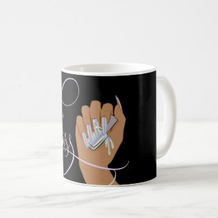 Nagelbüchse, Nageltechniker, lange Nägel, Holograp Kaffeetasse