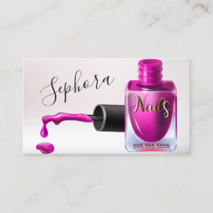 Nageldesign-Technikerin - Fuchsia-Nagellack Visitenkarte