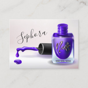Nageldesign-Technikerin - Lila Nagellack Visitenkarte