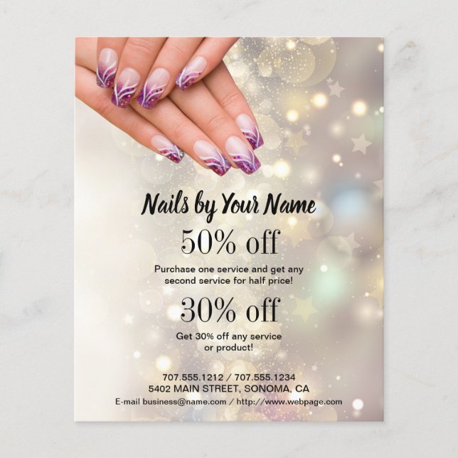 Nageldesigner-Geschäft personalisierte Flyer (Vorne)