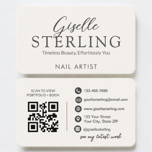Nageldesigner Neutraler QR-Code Visitenkarte